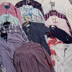 12 long sleeve dress shirt & 3 short sleeve
